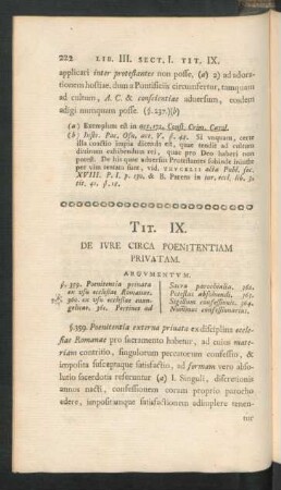 Tit. IX. De Iure Circa Poenitentiam Privatam