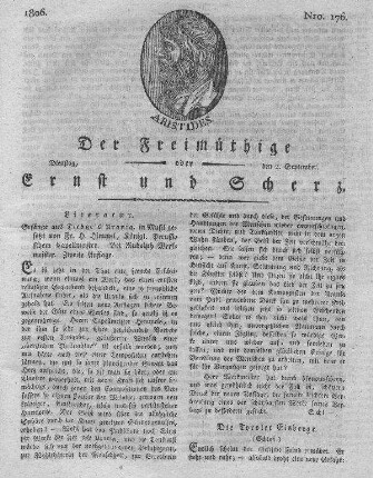 No. 176, Dienstag den 2. September 1806