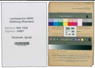 Entnazifizierung Ignatz Drozinski , geb. 20.01.1901 (Maurer)