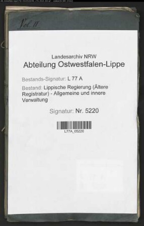 Errichtung eines Postamts in Hohenhausen, Bd. 2