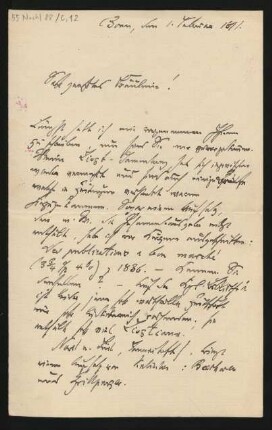 Brief an La Mara : 01.02.1891