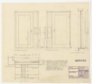 Wohnhaus Mildenberger, Hochberg: Haustür: Ansichten, Schnitte 1:10