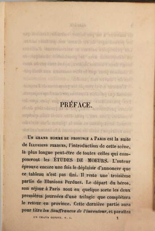 Un grand homme de province à Paris, 1