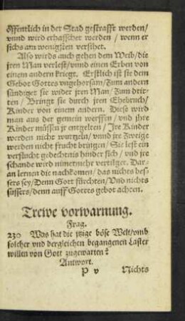 Trewe vorwarnung.