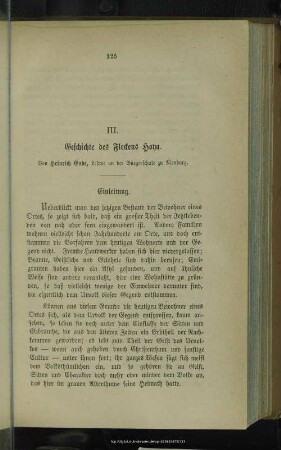 III. Geschichte des Fleckens Hoya