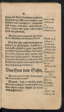 III. Lectio. Von Gott dem Sohn.
