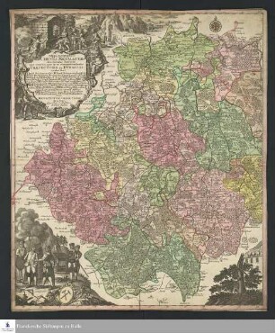 Mappa Geographica CIRCULI METALLIFERI Electoratus Saxoniae cum omnibus, quae in eo comprehenduntur PRAEFECTURIS ET DYNASTIIS : quales sunt I. Præf. Zwickavienses, II. Præf. Schwarzenbergens., III. Dyn. Hartenstein, IV. Glaucha, V. Præf. Lemsa, VI. Præf. Waldenburg, VII. Præf. Rochsburg, VIII. Præf. Penig, IX. Præf. Wechselburg, X. Præf. Chemnit, XI. Præf. Stollberg, XII Præf. Grunhayn, XIII. Præf. Wolckenstain, XIV. Præf. Lauterstein, XV. Præf. Augustopolit., XVI. Præf. Franckenberg, XVII. Præf. Nossen, XVIII. Præf. Freyberg, XIX. Præf. Grullenburg, XX. Præf. Frau-enstein, XXI. Præf. Altenberg, XXII. Præf. Dippoldiswalda, Accedunt præfecturæ circuli Misnici XXIII. Præf. Prinensis cum Dyn. Lauenstein, XXIV. Præf. Loehmen, XXV. Præf. Hohenstein ; Cum Priv. S. M. Polon. et Elect. Saxon.