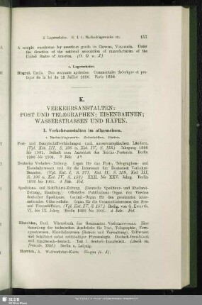 K. Verkehrsanstalten; Posten Und Telegraphen; Eisenbahnen; Wasserstrassen Und Häfen