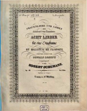 Frauenliebe und Leben : von Adalbert von Chamisso ; op. 42