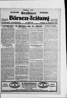 Berliner Börsen-Zeitung, Abendausgabe