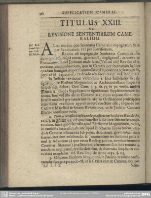 Titulus XXIII. De Revisione Sententiarum Cameralium