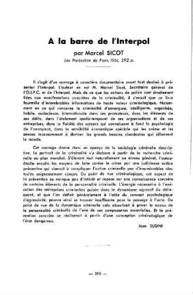 200, A la barre de l'Interpol, par Marcel Sicot