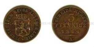 Reuß (Ältere Linie), 3 Pfennig