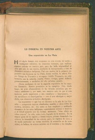 Lo indígena en nuestro arte : Una exposición en La Plata
