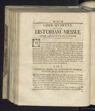 Liber quartus continens historiam messiae ante adventum in carnem.