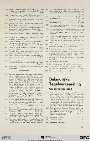 Belangrijke tegelverzameling (Nr. 962-1031)