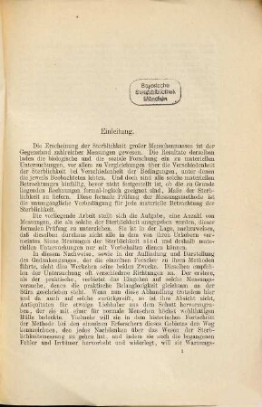 Zur Geschichte und Kritik der Sterblichkeits-Messung bei Versicherungs-Anstalten