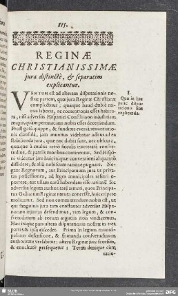 Reginae Christianissimae jura distinctè, seperatim explicantur