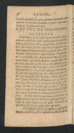 Cap. VIII. De Syllogismo In Genere.
