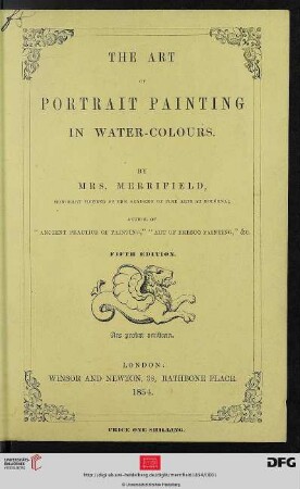 Practical Directions For Portrait Painting In Water-Colours