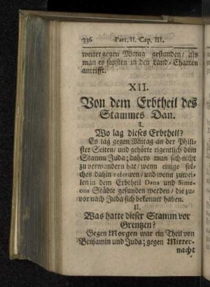 XII. Von dem Erbtheil des Stammes Dan.