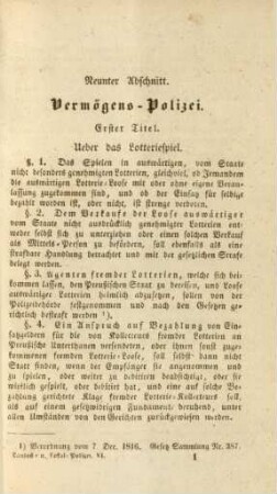 Neunter Abschnitt. Vermögens-Polizei