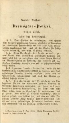Neunter Abschnitt. Vermögens-Polizei