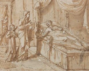 Die hl. Francesca Romana erscheint am Bett eines Kranken