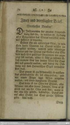 Zwey und dreyßigster Brief