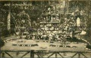 Von deutschen Soldaten errichteter Altar im Priesterwald