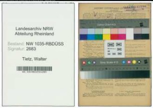 Entnazifizierung Walter Tietz , geb. 02.03.1889 (Kaufmann)