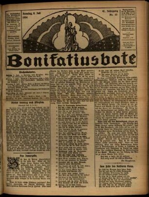 Erste Ausgabe vom Sonntag, den 06. Juli 1924.