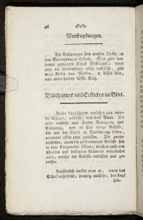 Blutharnen und Ersticken im Blut.