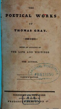 The poetical works of Thomas Gray : with an account of the life and writings of the author
