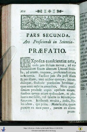 Pars Secunda. Ars Proficiendi in Scientia.