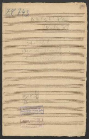 Einführungsmusik Winkler 1773. Auszüge; V (4), Coro, orch, bc; BR-CPEB Fp 48; H 821f; Wq 252 : Halleluja! Lobet den Herrn in seinem Heiligtum