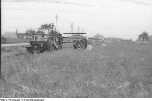 Ebersbach-Kalkreuth und Zabeltitz-Stroga. Getreide, Ernte, Juli 1953