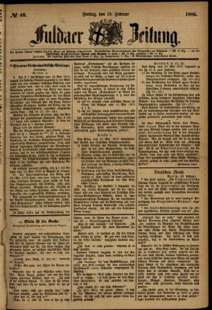 Ausgabe vom Freitag, den 19. Februar 1886.