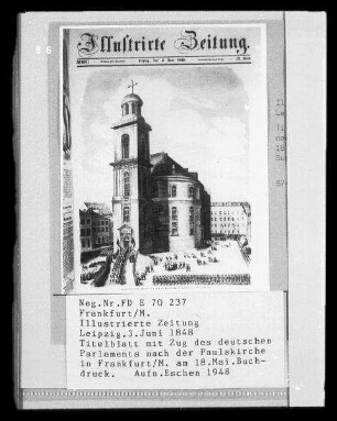 Zug des deutschen Parlaments zur Paulskirche in Frankfurt (Main) am 18. Mai 1848