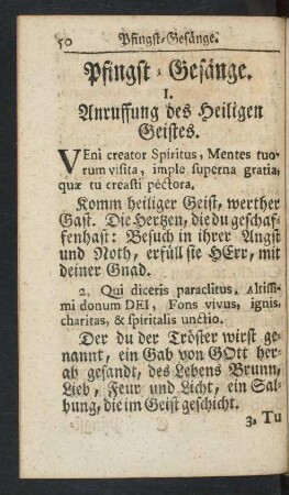 Pfingst-Gesänge.