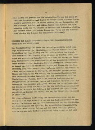 Hinweise zur didaktisch-methodischen und organisatorischen Gestaltung des Unterrichts