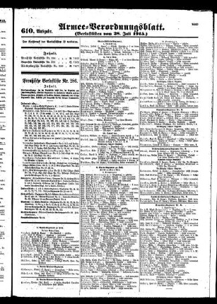 610. Ausgabe. Mittwoch, 28. Juli 1915