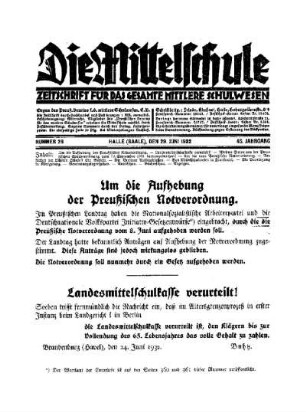 Um die Aufhebung der Preußischen Notverordnung