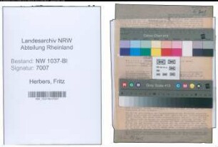 Entnazifizierung Fritz Herbers , geb. 08.02.1898 (Schlosser)