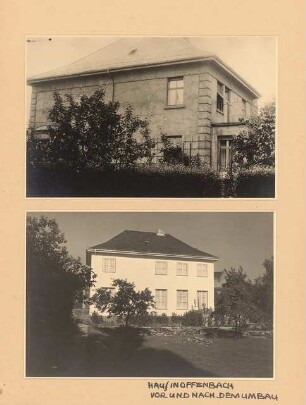 Haus Lauer-Schmalz, Offenbach Umbau: Gartenseite vor und nach dem Umbau