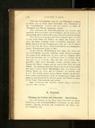 II. Capitel. Wirkung des Lichtes auf Silbersalze. Entwicklung.