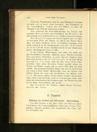 II. Capitel. Wirkung des Lichtes auf Silbersalze. Entwicklung.