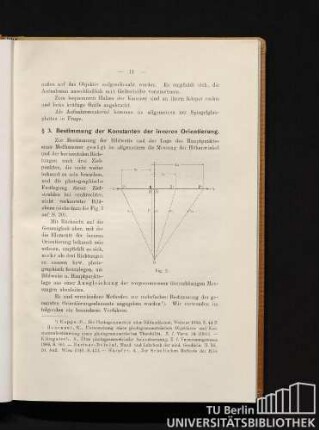 § 3. Bestimmung der Konstanten der inneren Orientierung.