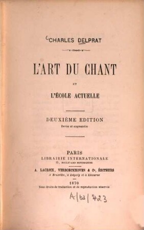L'art du chant et l'école actuelle