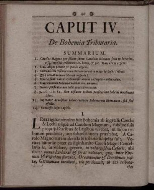 Caput IV. De Bohemia Tributaria.